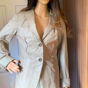 New PRADA Leather Calfskin Blazer Jacket Coat 40